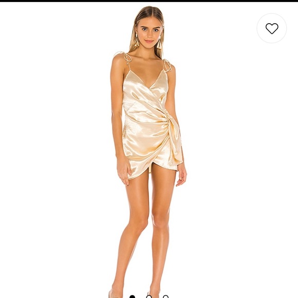 Superdown Mini wrap Dress in Champagne - Picture 1 of 9
